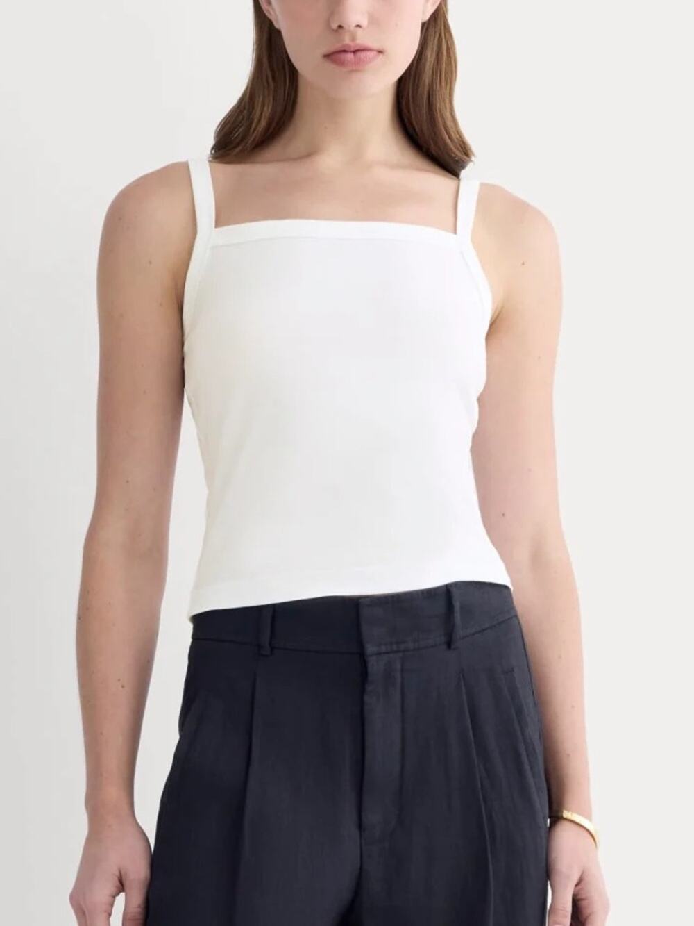 Everlane The Essential Square Neck Tank in white Size XL